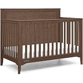 Delta Children Kendall 6-in1 Convertible Crib - Converts from Baby Crib to Toddler Bed, Daybed, Sofa Bed and Full-Size Bed with and Without Footboard, Fits Full-Size Crib Mattress, Teak Brown