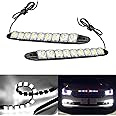 jokormo 2 PCS LED Car Daytime Running Strip Lights Kit, Super Bright IP67 Waterproof Vehicle Fog Lamp, Universal 12V Flexible High Power Automotive Clearance Light for Truck SUV Car (White)