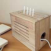 Zalumis Router Box Hider, Wood WiFi Box Hider, 15.7" L× 9.0" W× 11.8" H WiFi Router Box Hider, Wood Storage Cabinet for WiFi Router Modem