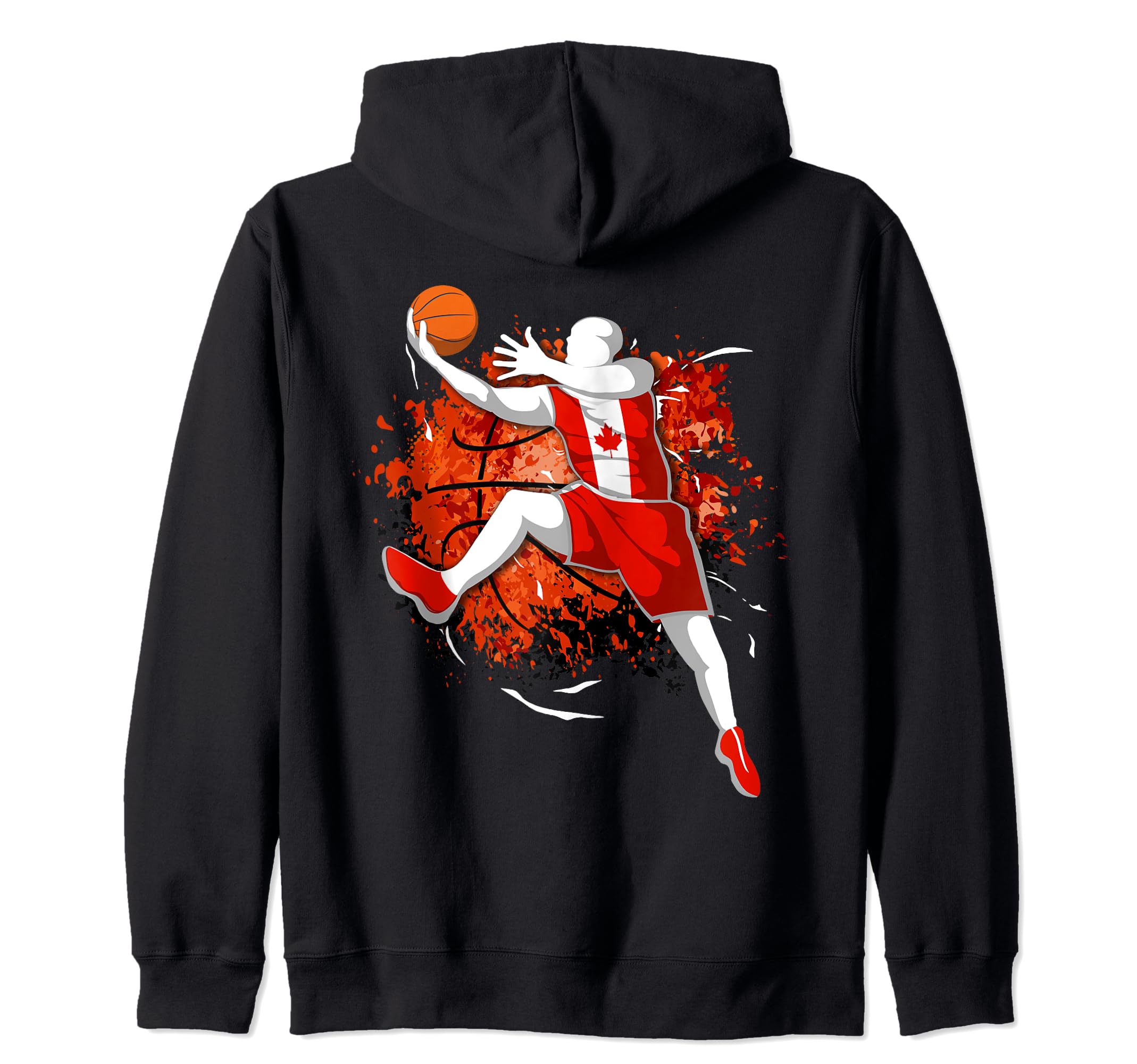 Proud Canada Basketball Lovers Canadian National Flag Pride Zip Hoodie