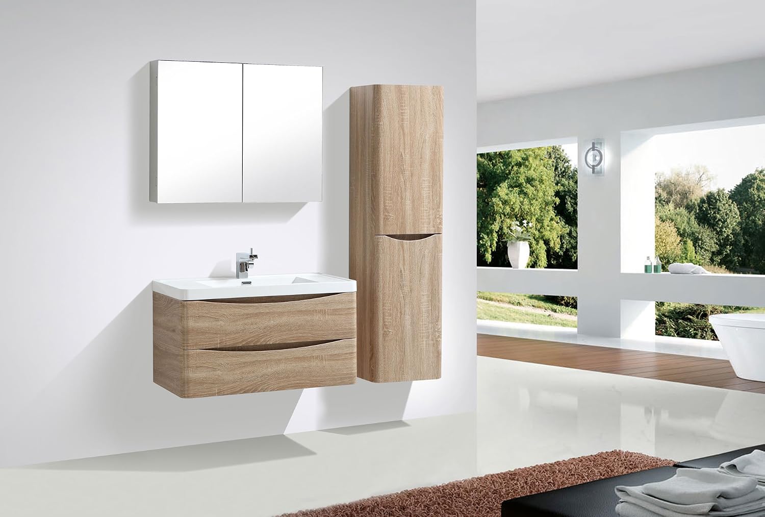 wall hung bathroom vanity
