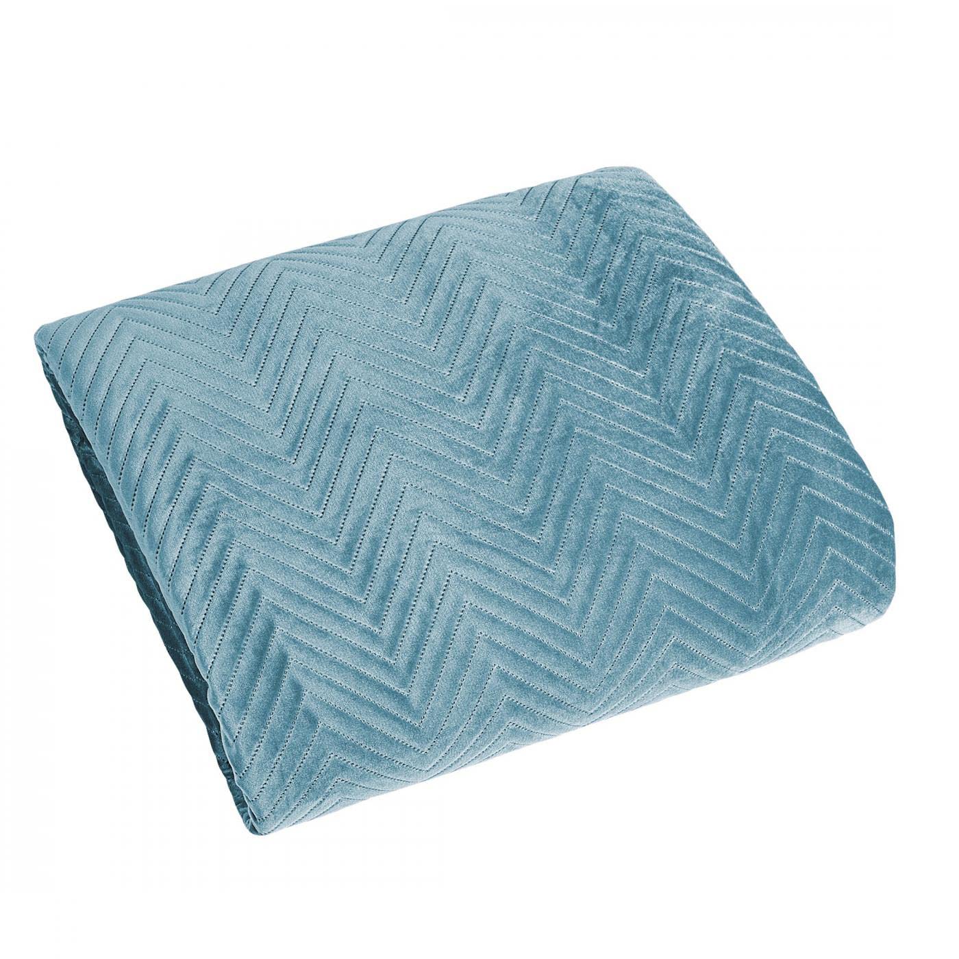 Eurofirany Exclusive Glamour Blanket Bedspread 200 x 220 cm 170 x 210 cm Quilted Bed Throw (Sofia Blue, 70 x 160 cm) Fabric