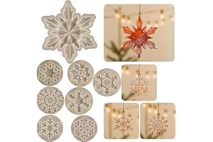 ESEENS 8 Pack Pendant Molds Snowflake Resin Mold - Resin Casting Silicone Molds for Home Decor & Candle Making Wave Spiral Mold