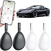 GPS Tracker for Vehicles, Mini Tracking Device for Vehicles, Car Tracker Device Hidden No Subscription Work with Find My (iOS Only), Key Finder, for Kids, Dogs, Luggage, Bag (Black and White, 4 Pack)
