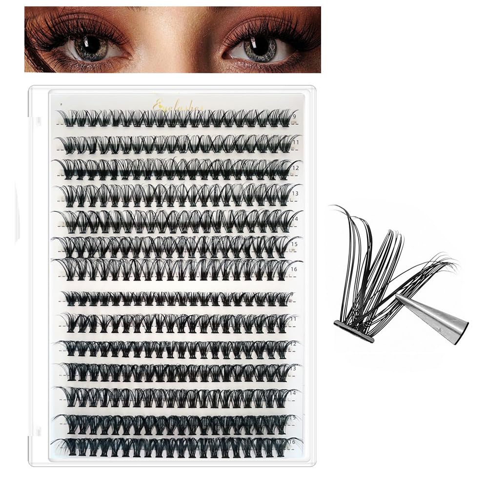 280Pcs Lashes Individuals - D Curl Individual Lashes Eyelash Extensions Mix 9-16mm / 30D+40D Wispy Lash Clusters Natural Look DIY False Eyelashes Thin Band Reusable (30D+40D)