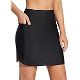 baleaf Women's 2025 17" Swim Skirt Bottoms High Waisted Modest Bathing Suit Skirt Tummy Control Swim Bottoms