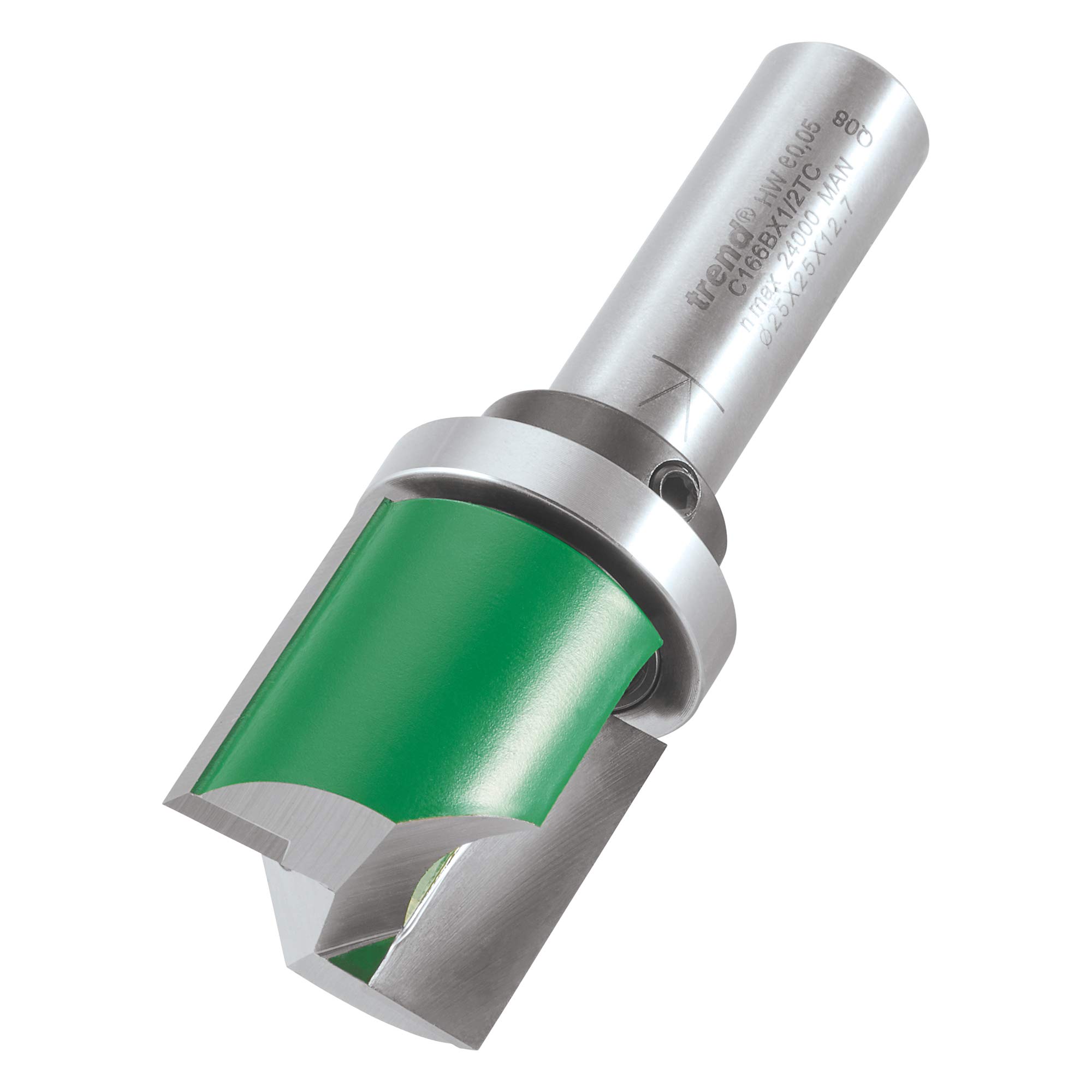 Trend CraftPro Guided Profiler Router Cutter, 1/2 Inch Shank, 25mm Cut Diameter & 25mm Cut Length, Tungsten Carbide Tipped, C166BX1/2TC