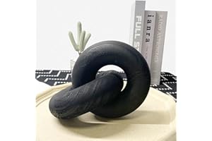 S-SNAIL-OO 2-Link Wood Chain / Knot Décor, Hand Carved Boho Bead Home Shelf Decor Suitable for Bedroom, Living Room, Coffee Table, Black