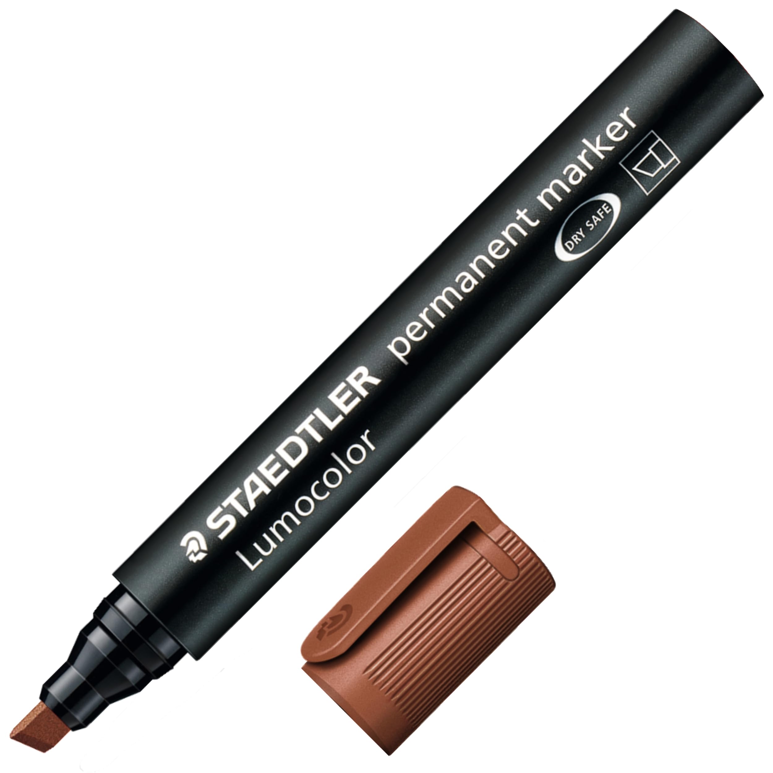 Staedtler Lumocolor Permanent Marker 350-7 Chisel Tip - Brown (Pack of 10)