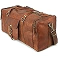 Berliner Bags Vintage Genuine Leather Duffle Bag New York L for Travel or the Gym, Weekender, Travel Bag, Overnight Bag for Men and Women - Brown