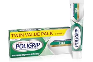 Super Poligrip Original Formula Zinc Free Denture Adhesive Cream, 2.4 ounce (Pack of 2)