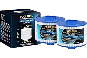 POOLPURE 8CH-950 Replacement for 10-2785 Bullfrog Spa Filter, PBF35, PBF50-F2S, Filbur FC-0536, Excel Filters XLS-834, Aladdin 15052, Baleen AK-90311, 2" SAE Thread Bull Frog Spa Filter, 2PACK