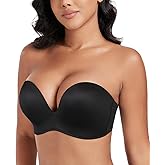 DotVol Women Hand Shape Custom Lift Invisible Wirefree Anti-Slip Strapless Push Up Bra
