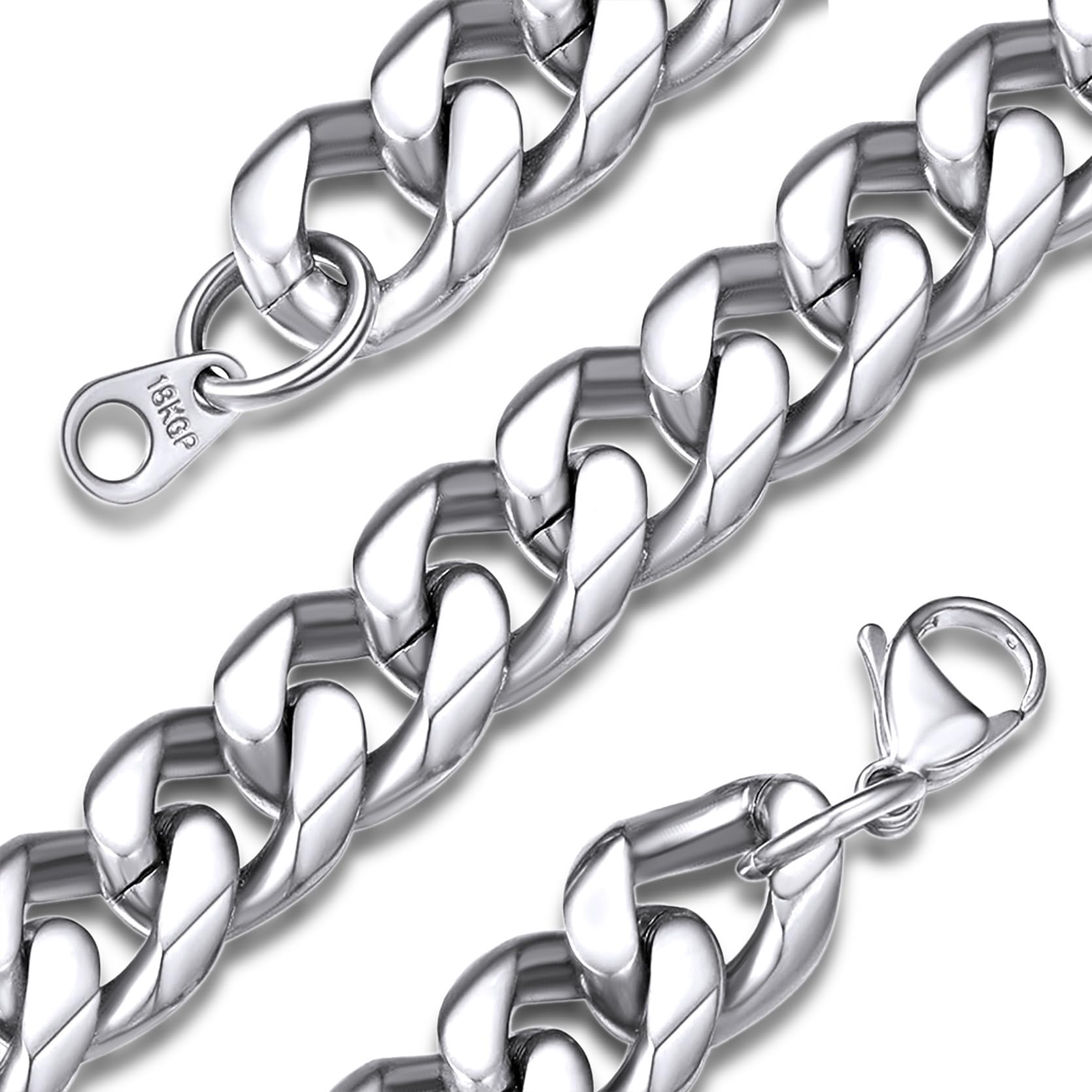 GOLDCHIC JEWELRY Chunky Curb Chain Necklace for Men Women, 12mm Cuban Link