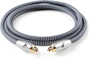 Impeto Digital Fiber Optic Audio Cable for Sound Bar Toslink Cord Male to Male 24K Gold Plated Connector Optical Audio Cable 