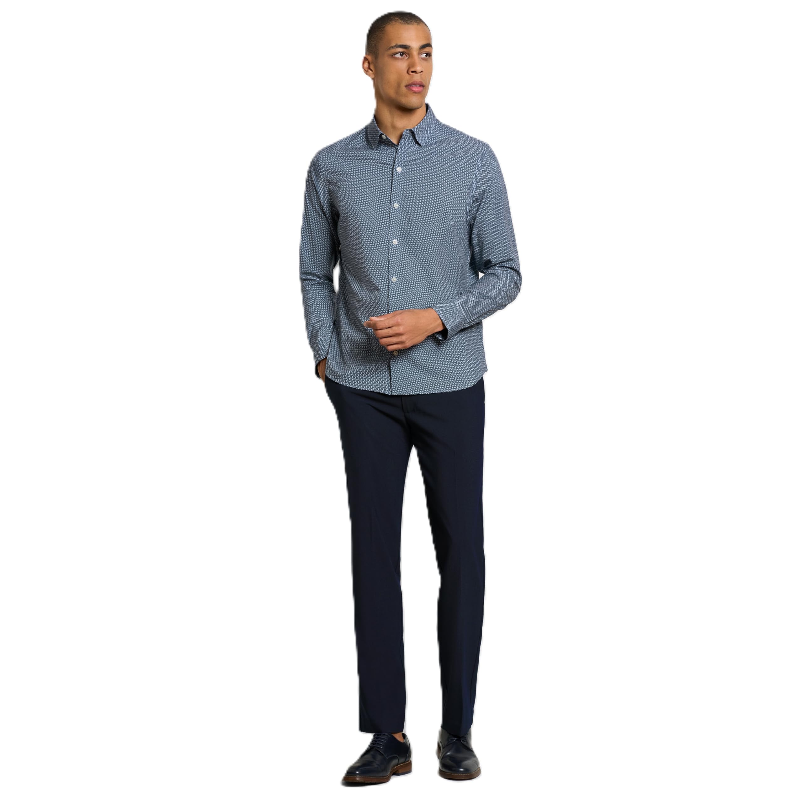 Van Heusen Men’s Micro Dot Soft Lux Straight Leg Pant, Sky Captain Blue – Soft Lux, 42IN
