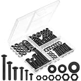 Mr. Pen- Nuts and Bolts Assortment Kit, 113 pcs, Galvanized Iron | M4 M5 M6 Metric Assorted Nuts and Bolts Kit with Clear Storage Box for Machinery, Automotive