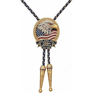 USA 250th Anniversary Eagle Bolo Tie, Patriotic Eagle Bolo Tie, Vintage Western Neck Tie for Independence Day Party (1)