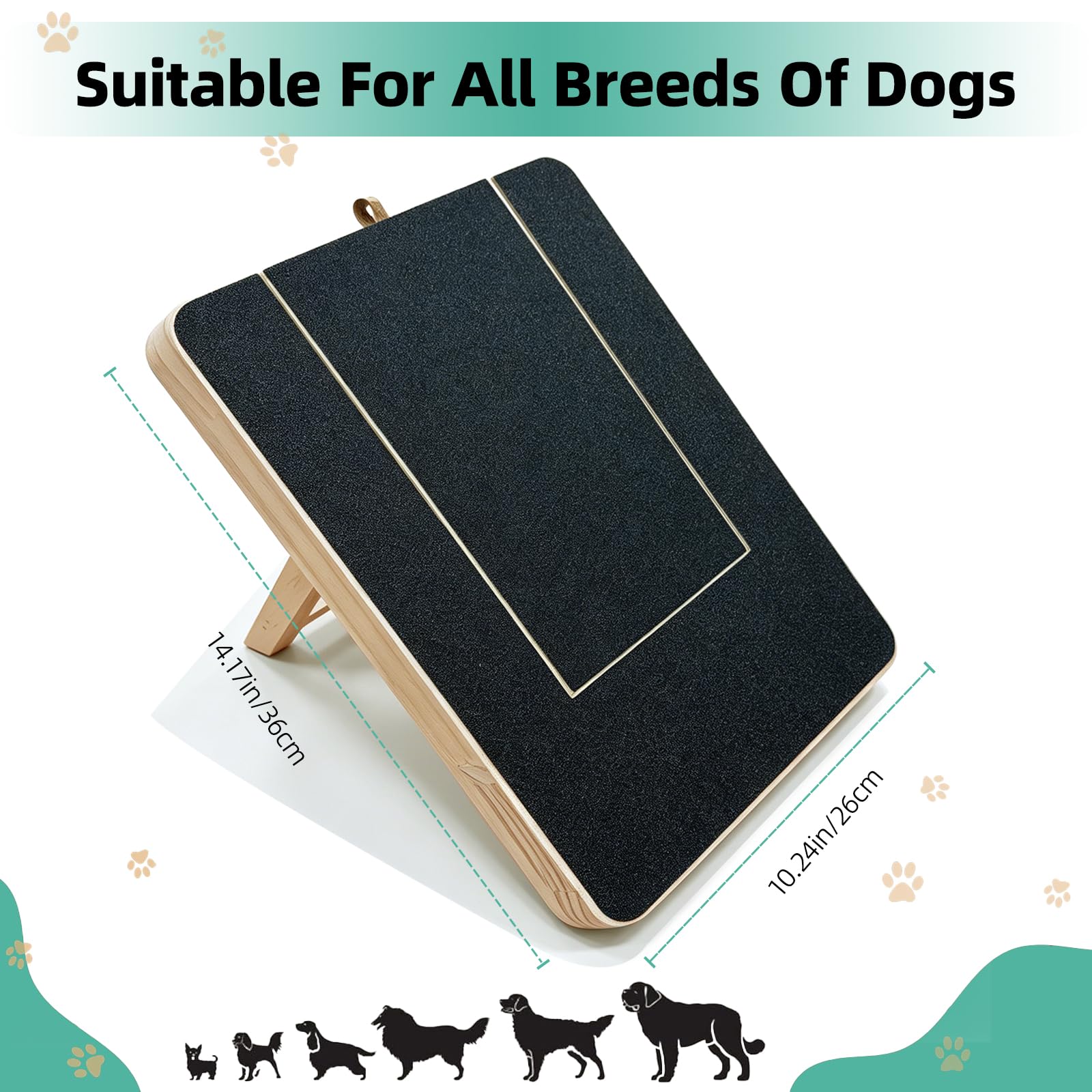 Condition photo showing New/Like New for dog nail scratch board, dog nail scratch board with treat box -slow feeder, with support frame, wood