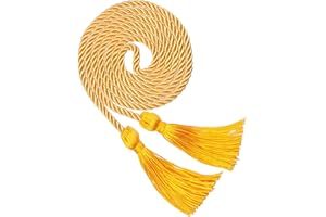 GHGMAO Gold Graduation Cord, Graduation Honor Cords for Class of 2025, Rayon Braided Grad Cord with Tassels, 68" Long Polyester Yarn Honor Ropes for Bachelor, Master, Doctoral