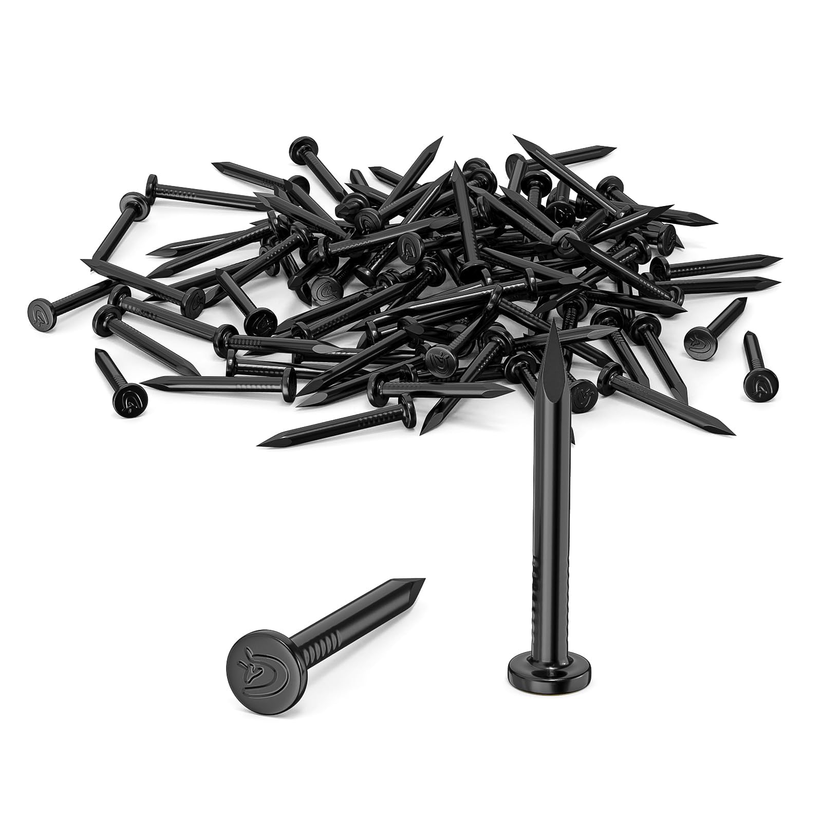 40mm Brick Steel Nails(50pcs), Masonry Nails, Wall Nails Galvanised, Concrete Nails, Wall Nails for Hanging Pictures, Suit for Drywall and Pine(Black)