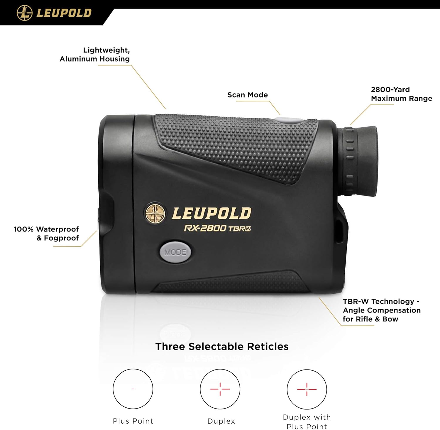 Leupold RX-2800 TBR Laser Rangefinder Black, 7x : Sports & Outdoors