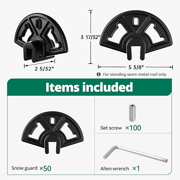 BENFAR 50 PACK SNOW GUARDS FOR METAL ROOFS STANDING SEAM SNOW GUARDS ICE STOPS METAL ROOFING SOLID PLASTIC EASY INSTALLATION BR03