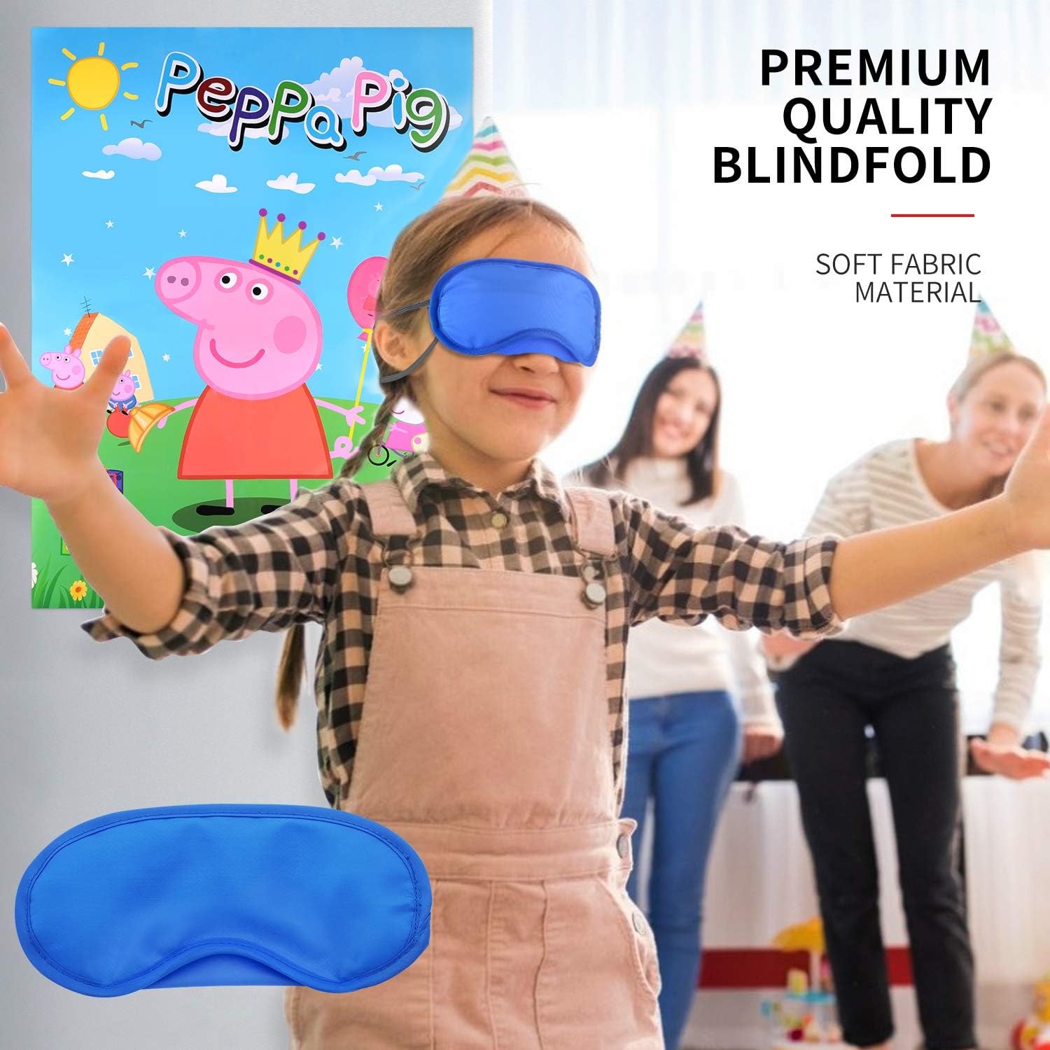 Pin The Hat On Pig Game for Peppa Birthday Party Supplies | Party Decorations (48 Hats): Toys & Games