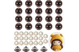 PATIKIL 20mm Safety Eyes, 20Pcs Realistic Doll Crocheting Safety Eyes with Washers for Decor Crochet Accessories Dolls Craft 