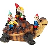 Toyosport Garden Gnomes, Funny Garden Gnomes, Gnomes Riding Turtle Statue, Oudoor Garden Decor, Perfect for Festival Gifting or Garden Decoration