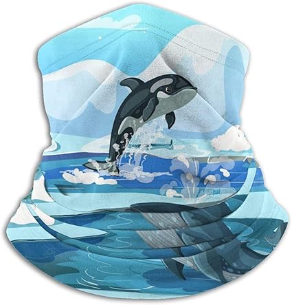Amazon Com N A Neck Gaiter Face Mask Walrus Orca And Whale On Winter Ice Snowy Landscape Blue Neck Warmer Ski Masks Scarf Women Men Snowboard Sports Outdoors