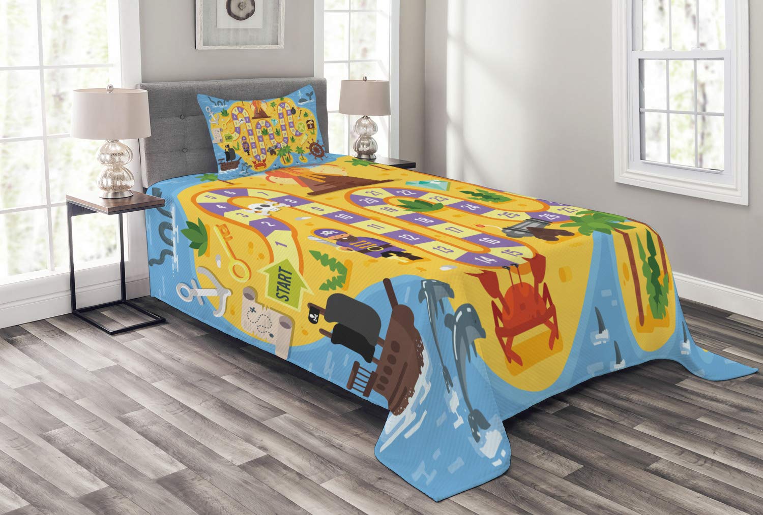 Amazon Com Ambesonne Nursery Activity Bedspread Set Twin