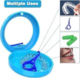 BVN Retainer Case with Mirror - Slim Box for Invisalign Aligners Blue view 6
