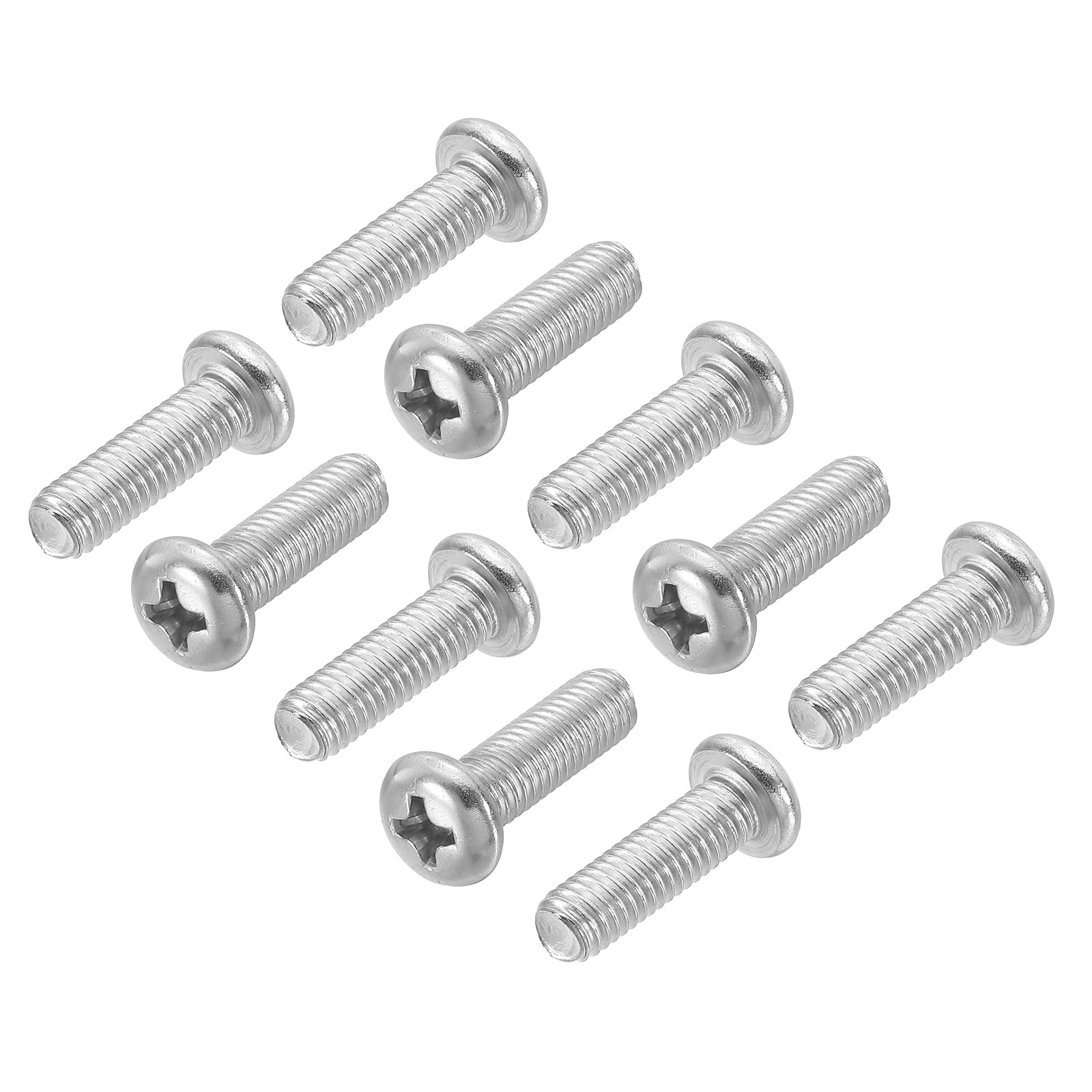 PATIKIL Phillips Pan Head Screws, 30 Pack M5-0.8 x 16mm 304 Stainless Steel 18-8 Full Thread, Pan Head Machine Phillips Drive Screw — image 1