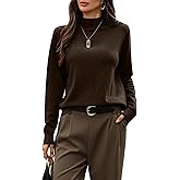 AMZANGEL Women's Winter Merino Wool Turtleneck Sweater Long Sleeve Knit Pullover