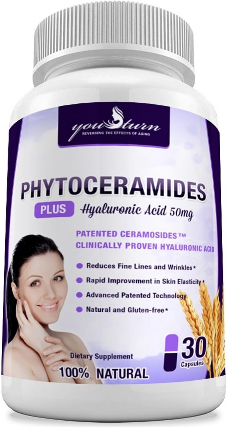 Best Phytoceramides Plus - Outperforms Phytoceramide Capsules Made from Sweet Potato and Rice Based Alternatives, Patented CERAMOSIDES Restores Your Youthful Skin, Reduces Your Wrinkles and Age Spots