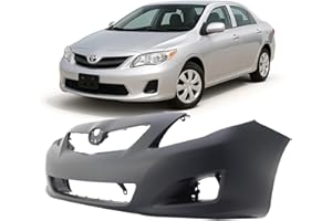 FitParts Compatible With Front Bumper Cover 2009-2010 Toyota Corolla Base CE LE XLE Sedan 09-10. New, Primed and Ready for Paint. With Fog Light Holes. TO1000343 5211902990