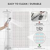 XIYUNTE Large Shower Mat 90x40cm Non Slip Anti Mould Cut to Size Cream view 7