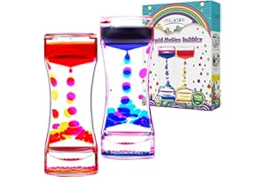 YUE MOTION Liquid Timer - 2 Pack Liquid Motion Bubbler Toys, Calming Sensory Toy, Relaxing Liquid Hourglass for Autism, Stress Relief Desk Toys,Novelty Gifts, Holiday Stocking Stuffers