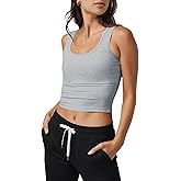 Fioboc Cropped Tank Tops for Women Sleeveless Scoop Neck Workout Crop Tops Breathable Slim Fit Yoga Gym Activewear Shirt