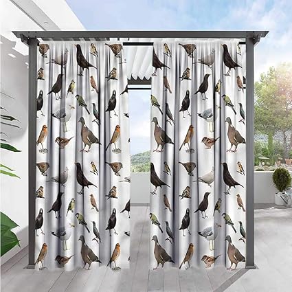 Amazon Com Bird Window Curtains Various Breeds Composition Room