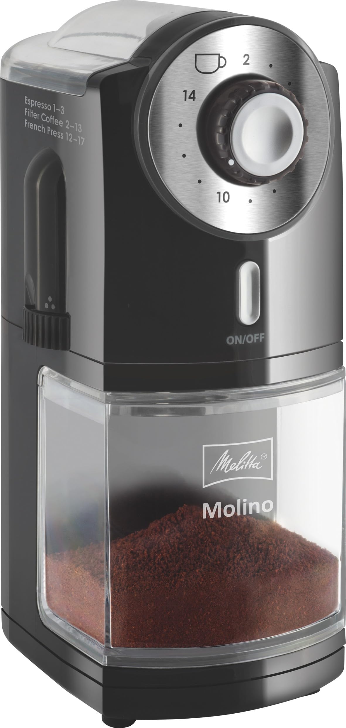Melitta Molino 100W Black, Stainless Steel Molino, 100 W, 80 cm, 120 cm, 174.5 cm, 193 kg, 100 pc(s)