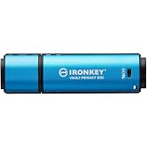 Kingston IronKey Vault Privacy 50 USB-C 16GB Flash Drive | FIPS 197 Certified, XTS-AES 256-bit, BadUSB and Brute Force Protection, Multi-Password Option, IKVP50C/16GB