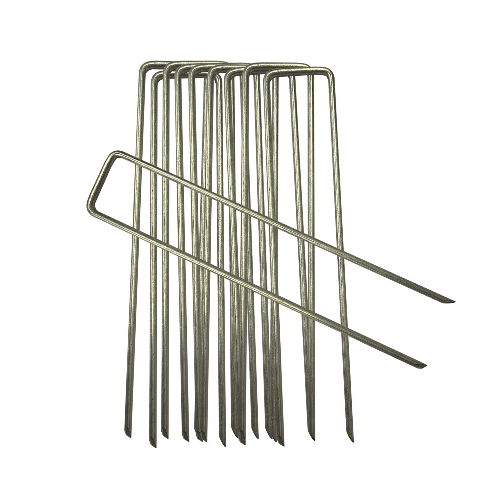 10-1000 Galvanised Garden Anchor Pegs, Corona Membrane Pins, Secure Weed Control Fabric (1000)
