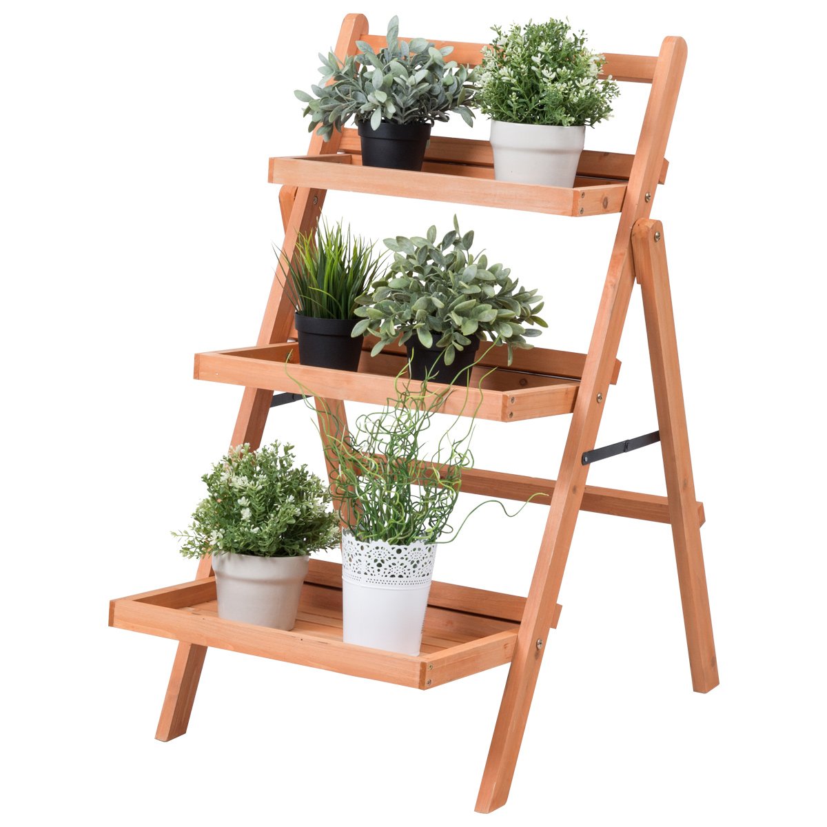 Giantex 3Tier Plant Stand Wood Outdoor Indoor