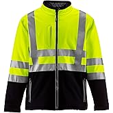 RefrigiWear Insulated Softshell Jacket – Silver Twill Lining with Reflective Tape, Water-Repellent, Wind-tight Finish