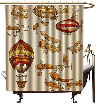 Amazon Com Starsart Shower Curtains Navy Blue And Grey Aviation