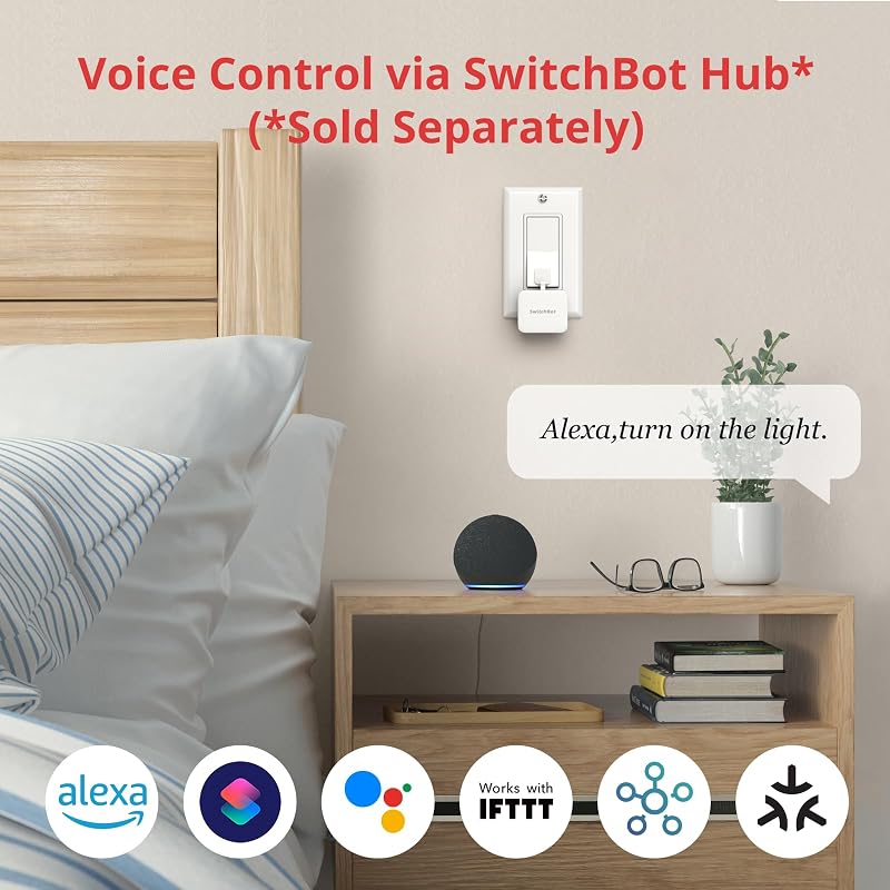 Smart Bluetooth Switch Toggle - Machen Sie Schalter intelligent, App- und Timer-Steuerung, fügen Sie SwitchBot Hub Mini hinzu, um es mit Alexa, Google Home und IFTTT Kompatibel zu Machen