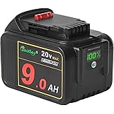 waitley 20V 9.0Ah Lithium Ion Battery Compatible with DEWALT DCB200 DCB209 Power Tools with LED Indicator (Not Made in Dewalt)