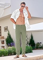 Willit Men's Linen Pants Casual Linen Dress Pants